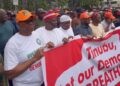 Opposition Storm Hits Abuja: #OccupyINEC Protesters Demand Restoration of ADC Leadership as Democracy Battle Intensifies