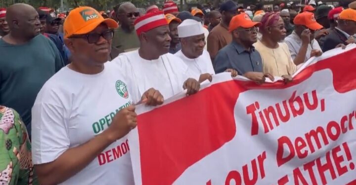 Opposition Storm Hits Abuja: #OccupyINEC Protesters Demand Restoration of ADC Leadership as Democracy Battle Intensifies
